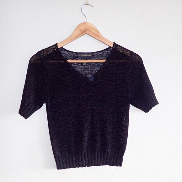 VTG Classiques Entier Crochet Knit Crop in Dark Brown - Picture 1 of 6